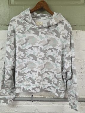 Simply Southern Camo Hoodie in Gray & Sage